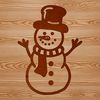 Free Vector Snowman SVG File Download A white snowman standing in a snowy landscape during the winter season.