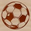 Vector Football Design SVG File An illustration of a soccer ball with panels and laces, suitable for vector design and graphic applications.