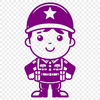 A digital illustration of a male soldier in uniform, suitable for vector graphics and design applications.
