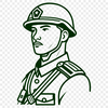 Vector Soldier Illustration A digital illustration of a soldier in uniform, suitable for vector design projects.