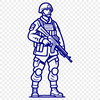 Military Man Illustration for Vector Projects A detailed illustration of a man in military attire, suitable for vector design projects.