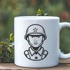 Military Portrait Illustration A professional illustration of a man in military attire.