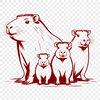 Capybara Animal Vector Graphics A detailed illustration of a capybara, a large rodent found in South America.