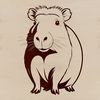 Water Loving Rodent An SVG vector graphic of a capybara, a semi-aquatic mammal commonly found in wetlands.