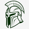 A detailed illustration of a Greek warrior wearing a helmet and armor.