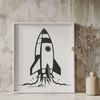Sleek Metallic Spaceship Illustration A futuristic spaceship design with sleek lines and metallic details.