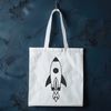Orbital Explorer Design Element Design element featuring an exploratory rocket ship in orbit around the Earth