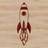 Cosmic Rocket Ship Graphic Design Vector illustration of a futuristic spaceship in space, suitable for digital design and cutting crafts.
