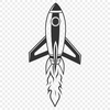 Rocket Ship Clip Art SVG File A futuristic spacecraft with engines blazing, suitable for vector art designs.