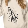 Beautiful Rocket Ship SVG Design Vector illustration of a futuristic rocket ship in space.