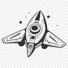 Stylized Galaxy Cruiser A stylized vector illustration of a futuristic spaceship in space.