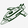Colorful Vector Spaceship Design Vector illustration of a spaceship in space