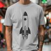 Galactic Explorer Spacecraft Design Detailed design of a rocket ship with sleek lines and metallic details.