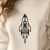Digital Illustration of a Rocket Ship A high-quality digital illustration of a futuristic rocket ship in outer space.