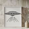 Galactic Explorer A futuristic space vessel in flight over a starry galaxy.