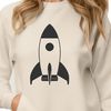Beautiful Spaceship Design for Cutting Machines A futuristic spaceship with sleek lines and propulsion systems, designed as a vector graphic.