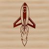 Futuristic Rocket Ship in Space A futuristic rocket ship soaring through space, designed as a vector graphic with clean lines and detailed features.