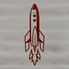Celestial Cruiser in Flight A stylized vector illustration of a spaceship in flight over a starry night sky.