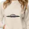 Metallic UFO Vector Art A futuristic spaceship with a sleek design and metallic details.