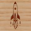 Cosmic Rocket Ship Design Vector A 2D illustration of a spaceship in a futuristic setting.