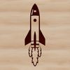 Vector Spaceship Design Art A stylized illustration of a spaceship designed with vector art.