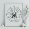 Beautiful SVG Spider Illustration A detailed illustration of a spider web with intricate patterns and lines.