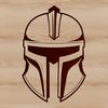Beautiful Spartan Armor Vector Art A stylized illustration of a Spartan warrior wearing a classic Greek helmet and armor.