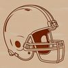 Vector American Football Silhouette An illustration of an American football with a helmet on it, suitable for clip art or vector graphics design.
