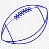 A white American football with brown laces on a green gridiron background.