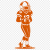 American Sports Icon Illustration An illustration of an American football with a football helmet on the side.
