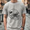 An American football with a football helmet, depicted in vector format.