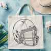 American Football Icon SVG Design An illustration of a football helmeted American football player holding the ball.