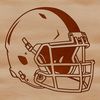 Sporty American Football Graphic Design American football player's helmet with facemask and team logo, vector illustration.