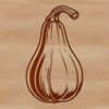A vector illustration of a ripe yellow squash with a textured surface and slightly rounded shape.