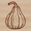 Ridge Patterned Vegetable Vector Art A realistic illustration of a yellow summer squash with ridges and soft texture.