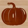 A vector graphic design featuring a single, stylized squash fruit.