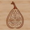 Free Ornate Squash Clip Art Design A detailed illustration of a squash with intricate lines and shapes, suitable for vector art and design projects.