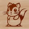 Simple Squirrel Illustration SVG A simple line drawing illustration of a cute squirrel.