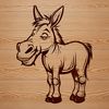 A single standing donkey animal illustration.