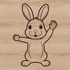 Cute Bunny in a Stance Rabbit standing on hind legs in cartoon style.