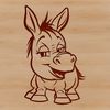 A stylized illustration of a standing donkey, suitable for graphic design and creative projects.