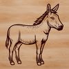 Donkey Silhouette in Bold Lines SVG illustration of a standing donkey with bold lines and simple design.