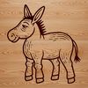 Free Donkey Clip Art A digital illustration of a standing donkey in vector format.