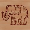 An illustration of a standing elephant, suitable for vector graphics.