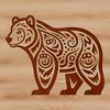 A stylized illustration of a bear with intricate details, suitable for various digital applications.