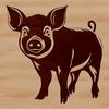 Simple Vector Pig Illustration A standing pig illustration in a simple vector design format.