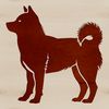 Stylized Dog Breed Portrait A standing Shiba Inu breed dog with distinctive fox-like features and fluffy coat.