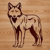 Vector Wildlife Silhouette A wild animal, specifically a standing wolf in vector format.