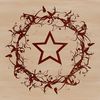 Hand-Drawn Star Design Clip Art A stylized, hand-drawn star design suitable for Christmas or floral-themed projects.