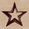 A single-pointed star graphic symbol used in Christmas decorations and designs.